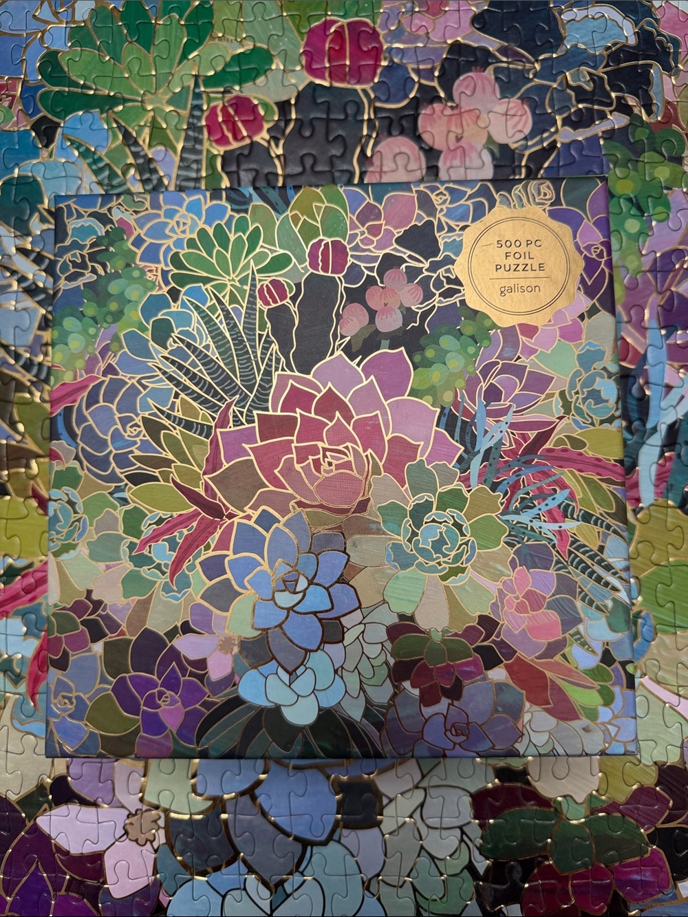 Galison 500-Piece Foil Floral Succulent Puzzle - Multicolor